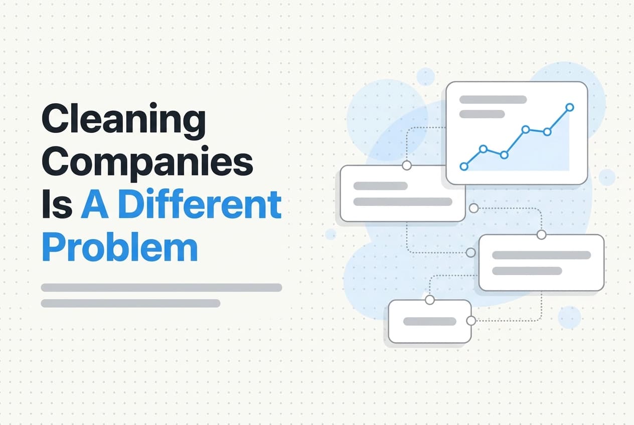 Professional header image for industry analysis: Why CRM for Cleaning Companies Is a Different Problem Ent...