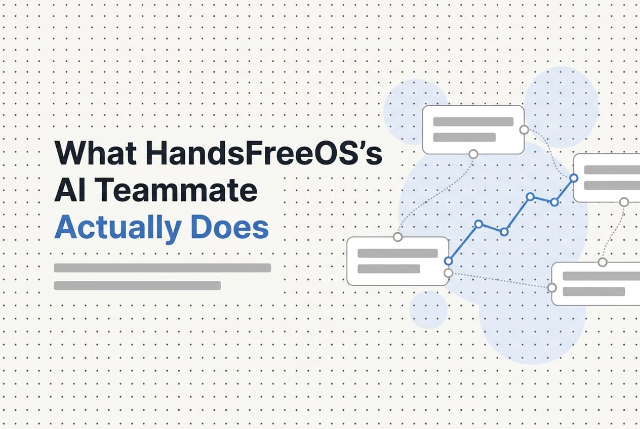 Professional header image for step-by-step guide: What HandsFreeOS's AI Teammate Actually Does (and What It...