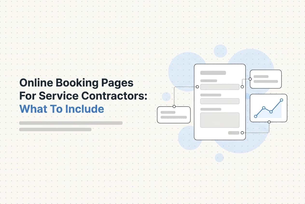 Professional header image for step-by-step guide: Online Booking Pages for Service Contractors: What to Inc...