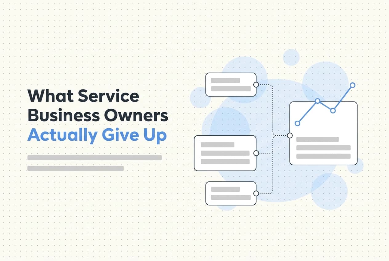 Professional header image for comparison analysis: What Service Business Owners Actually Give Up When They C...